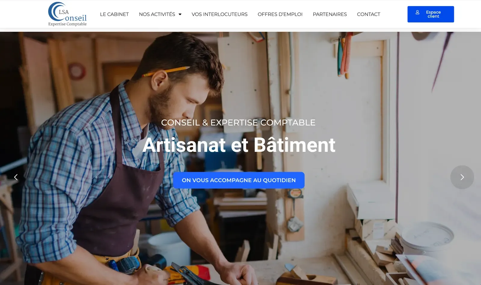 Page d'accueil du site LSA Conseil